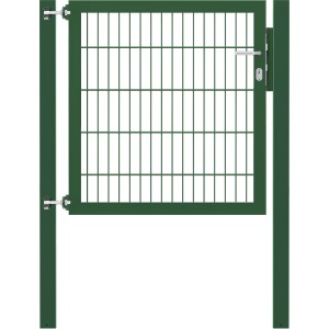 Grünes Gartentor Flexo Plus 100x100 cm mit Pfosten für Gartenzäune.
