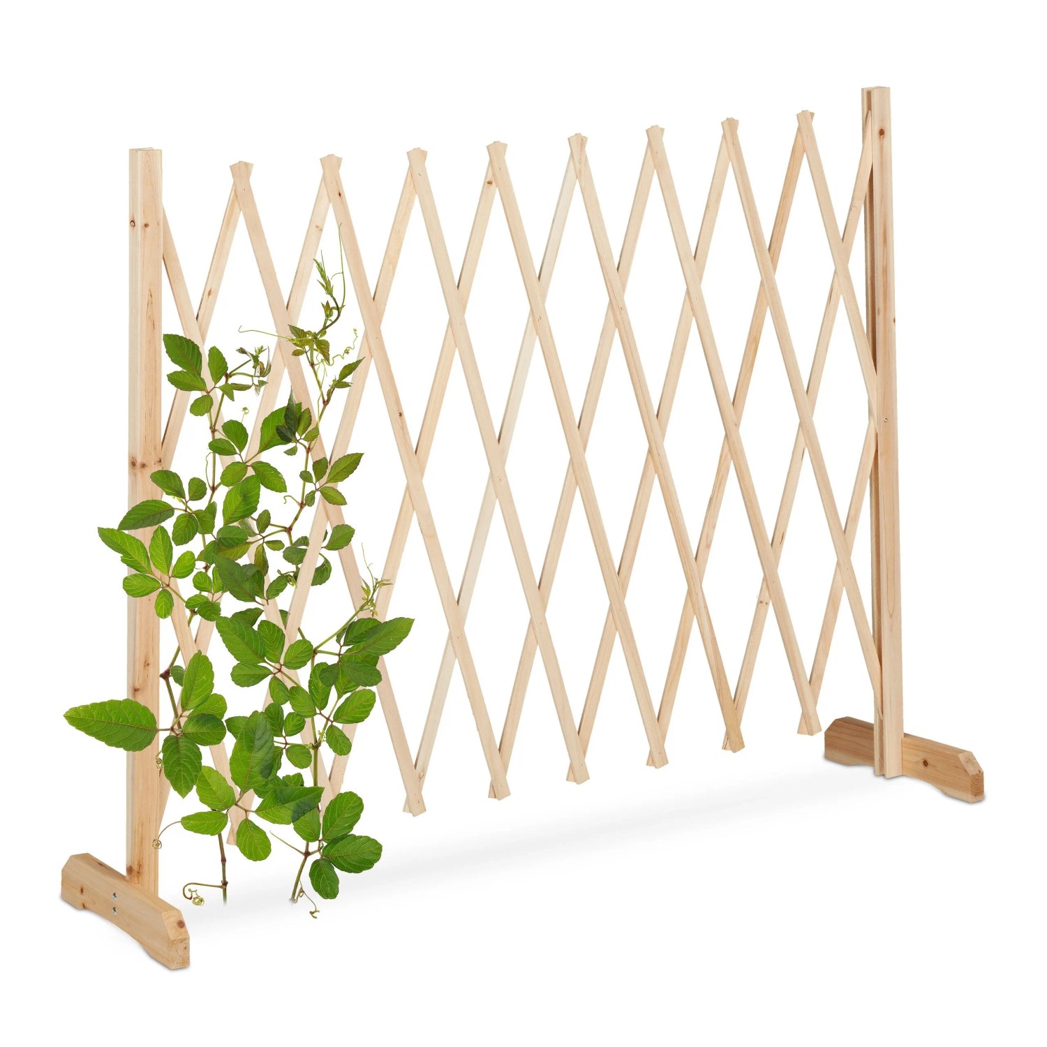 Relaxdays Rankgitter Tannenholz Natur Ausziehbar Freistehend 90 cm x 28 cm x 25-275 cm 1,2 kg