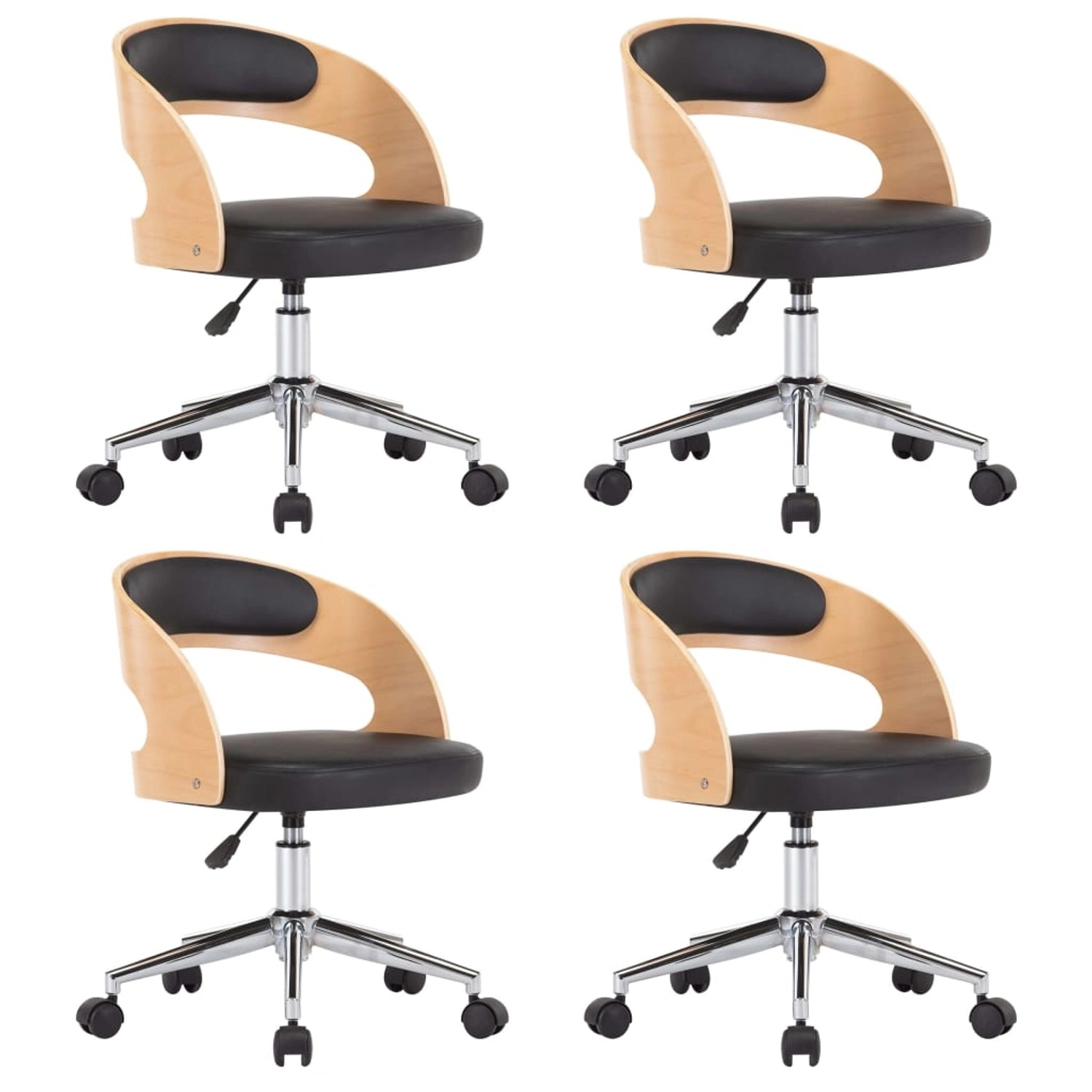 vidaXL Esszimmerstühle 4 Stk Drehbar Bugholz und Kunstleder 3054918 günstig online kaufen