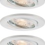 3er-Set LED-Einbauleuchten 86R, Metall weiß, für Deckenmontage. Einbaustrahler mit warmweißem Licht.