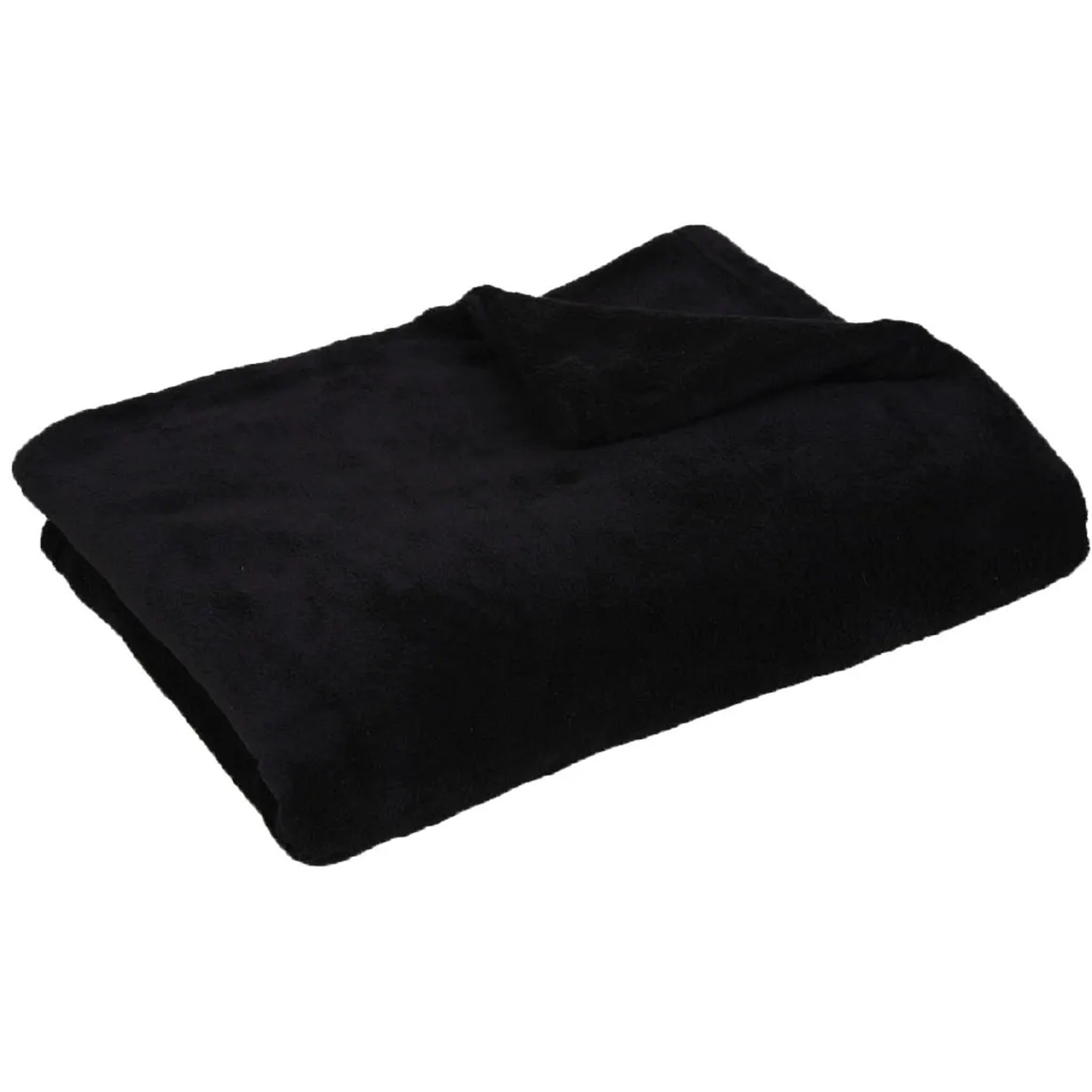 Schwarze Mikrofaser Decke (150x200 cm) von Bestgoodies. Kuschelig weich und pflegeleicht.