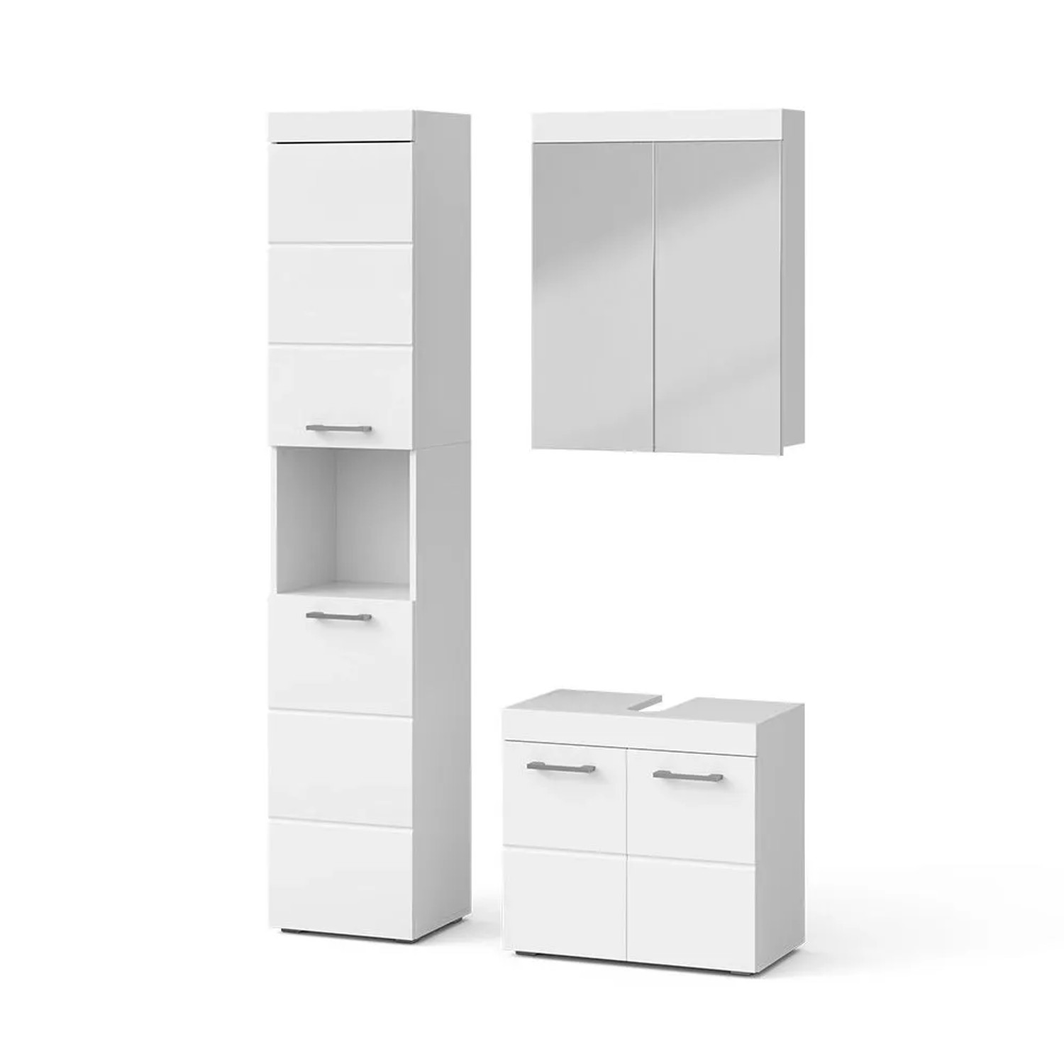 Vicco Badmöbel-Set Luna Weiß 60 x 56 3-teilig