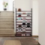 Relaxdays Schuhregal Stecksystem Metall Schwarz Höhenverstellbar 176,5 cm x 99 cm x 29,5 cm 2,8 kg_5