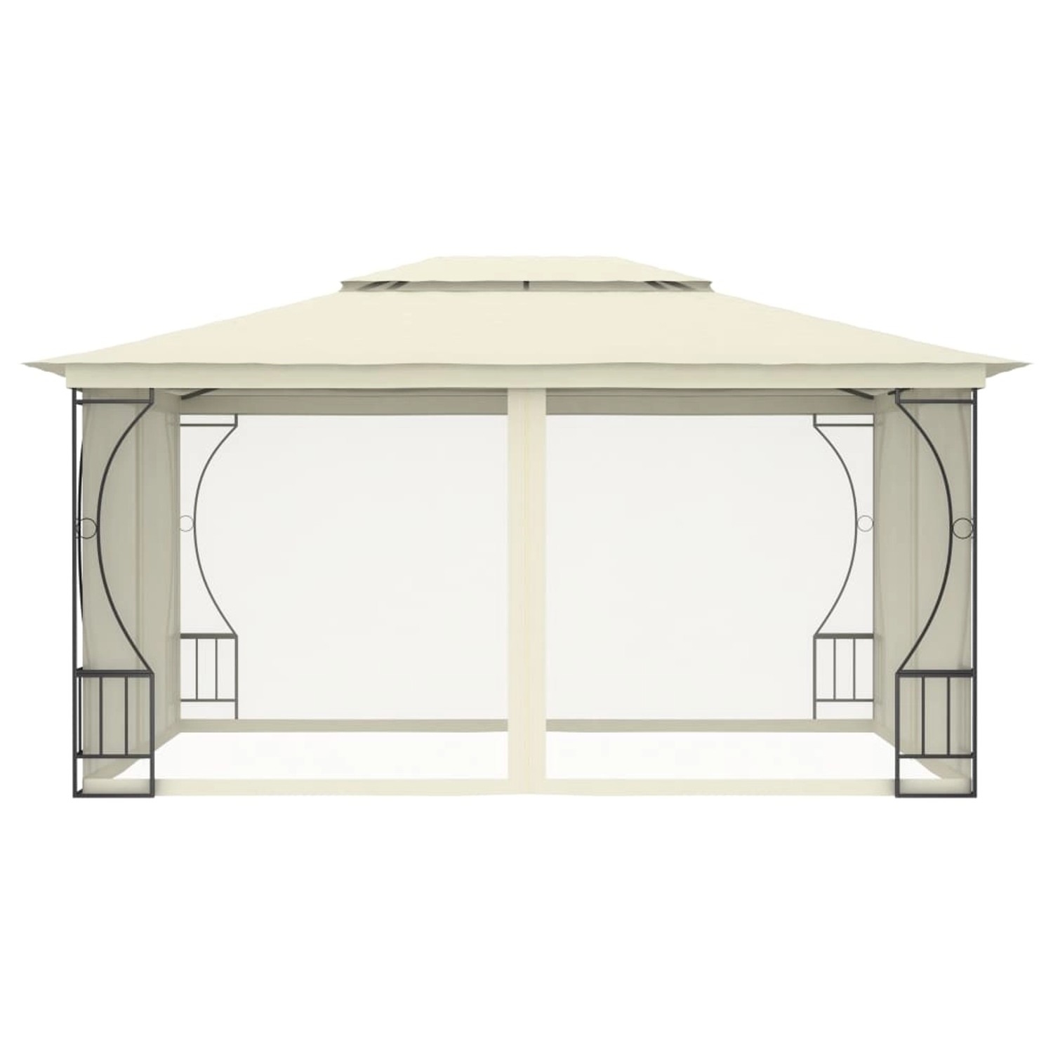 vidaXL Pavillon mit Netz 300x400x265 cm Creme