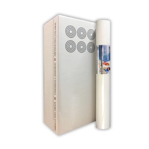 PROFHOME Renoviervlies: Karton mit 6 Rollen glatter, weißer Vliestapete.