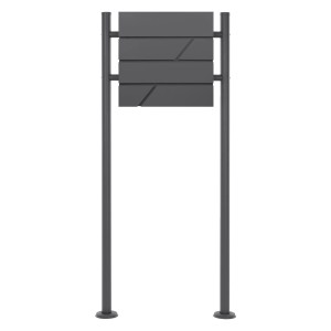 ML-Design Standbriefkasten Anthrazit mit Zeitungsfach und 120 cm Pfosten.