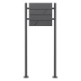 ML-Design Standbriefkasten Anthrazit mit Zeitungsfach und 120 cm Pfosten.