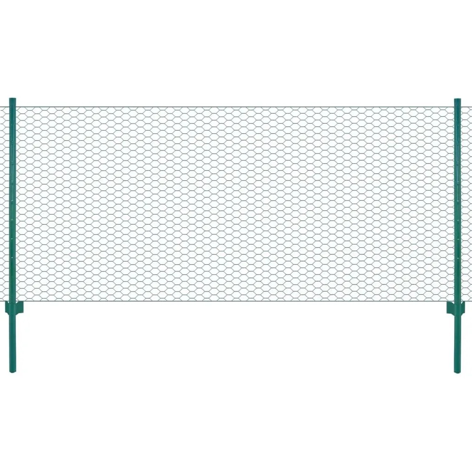vidaXL Maschendrahtzaun mit Pfosten Stahl 25 x 0,75 m Grün 144614