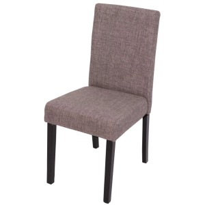 CHEFGASTRO Esszimmerstuhl 4er-Set Klassisch & Zeitlos 90x43x56cm Sitzhöhe 45cm Textil Dunkle Beine Grau