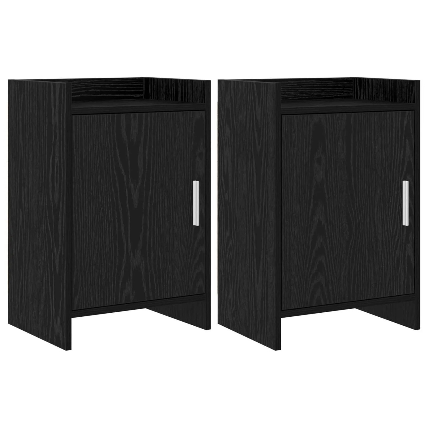 vidaXL Nachttische 2 Stk Schwarze Eiche 40 x 30 x 60 cm Holzwerkstoff 8011014