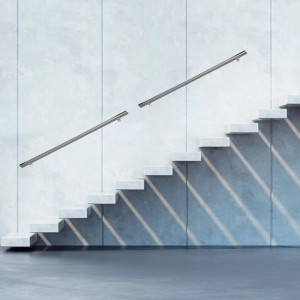 Relaxdays Handlauf Edelstahl Silber Mit Wandhalterung 150 cm