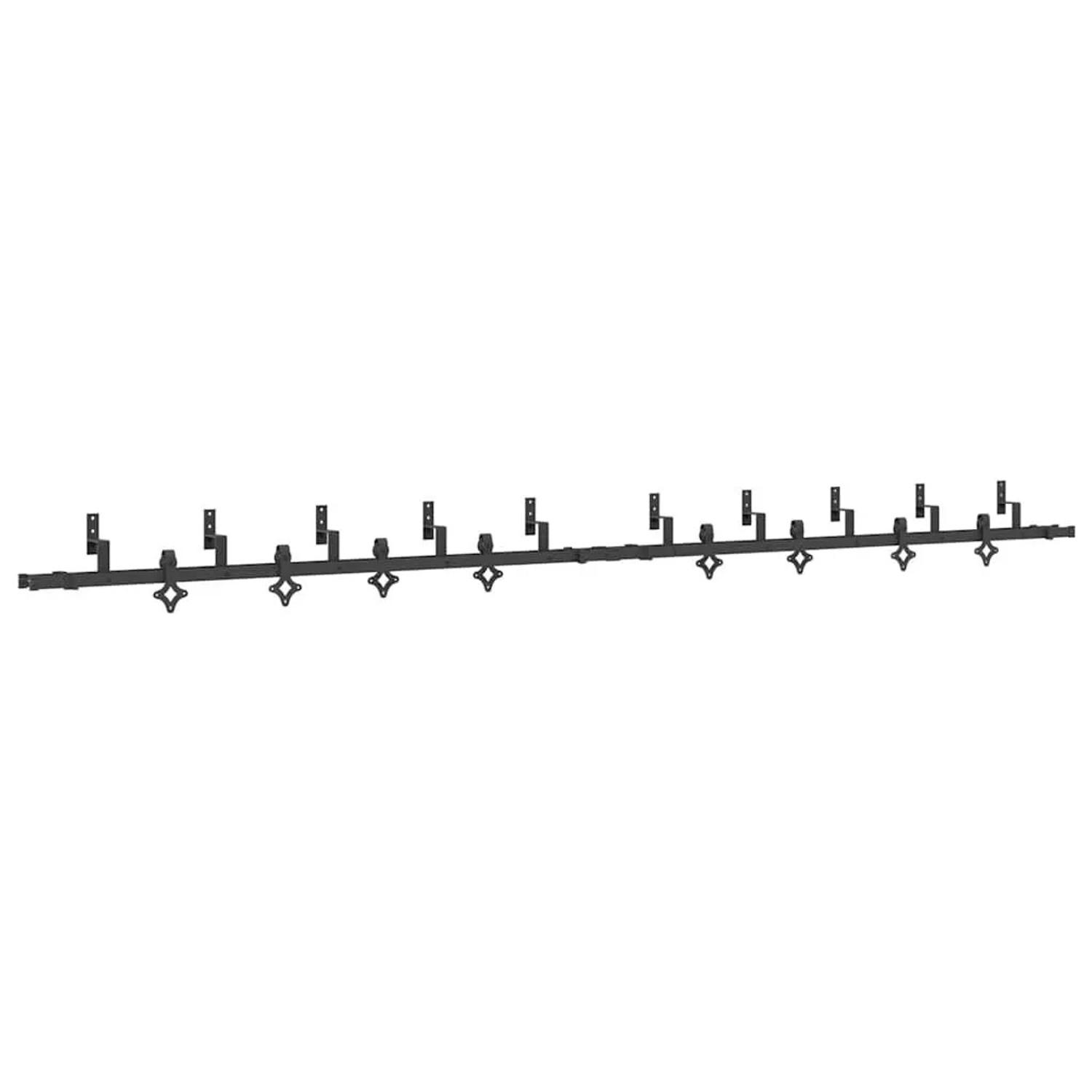 vidaXL Schiebetürbeschlag-Set 427 cm Stahl Schwarz 3295756