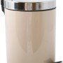Beiger Tret-Mülleimer aus Metall, 3 Liter, für Bad & WC.