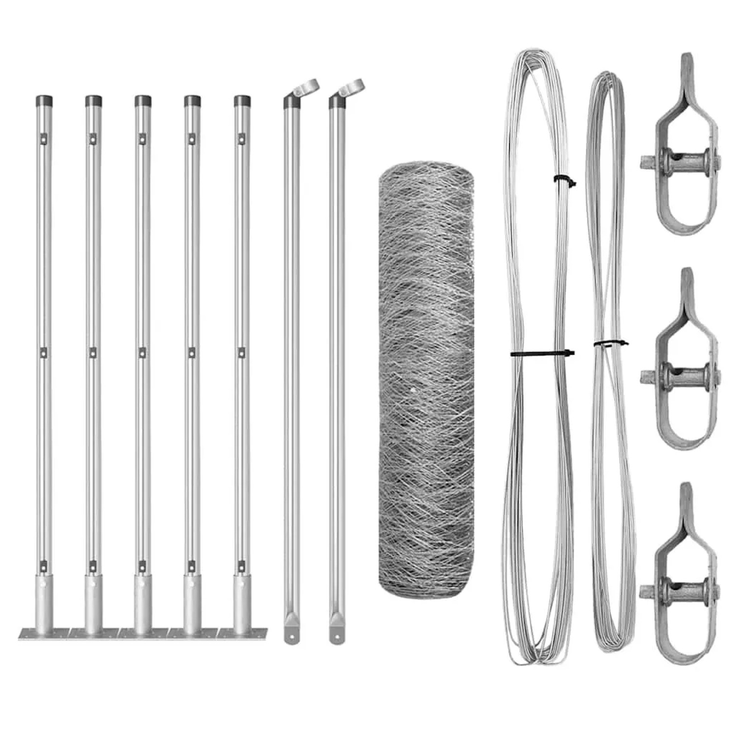 vidaXL Zaunpfosten Silber 10 x 0,4 m 50 mm Netz Stahl 3353749 günstig online kaufen