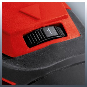 Detailaufnahme: Drehzahlregler des Einhell Winkelschleifers TE-AG 125 CE.