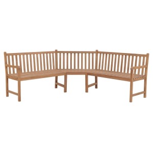 VidaXL Garten-Eckbank aus Teakholz, 185x185x90 cm, ideal für den Garten.