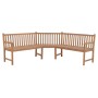VidaXL Garten-Eckbank aus Teakholz, 185x185x90 cm, ideal für den Garten.