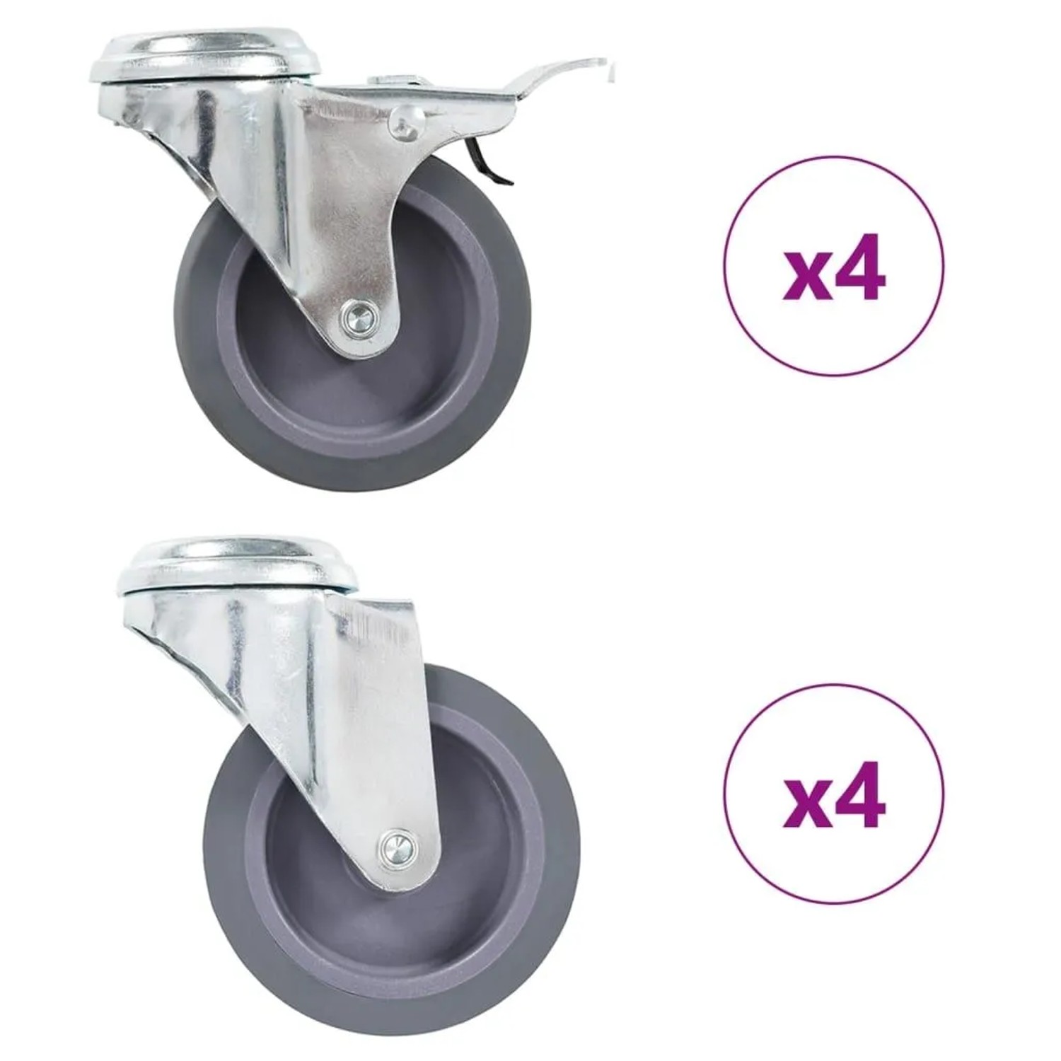 vidaXL 8 Stk Lenkrollen mit Rückenloch 75 mm 277886