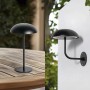 Arcchio LED Thenra: Schwarze, dimmbare Tisch- und Wandleuchte aus Metall für Terrasse und Garten.