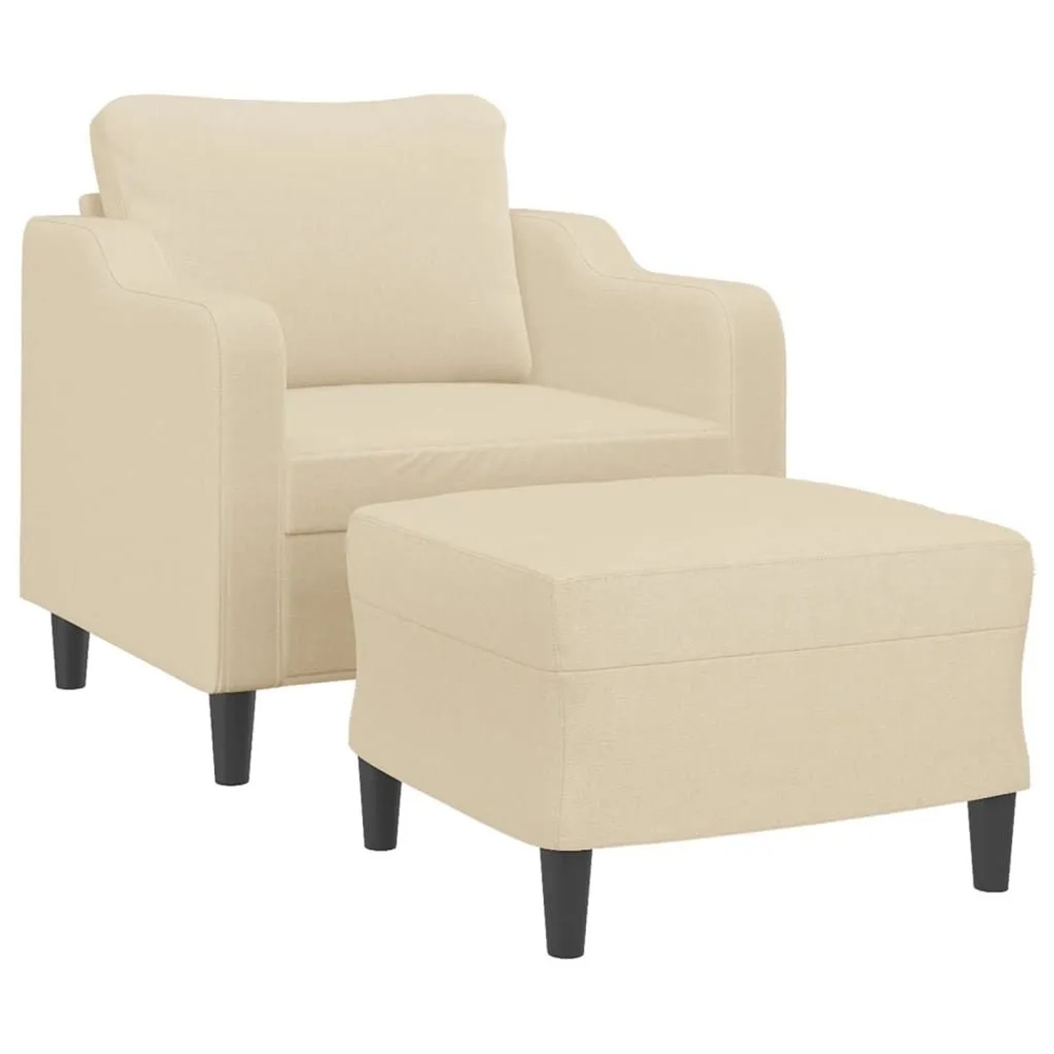 Thumbnail - vidaXL Sessel mit Hocker Creme 60 cm Stoff 3201129