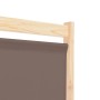 Detailansicht: Brauner VidaXL Raumteiler, 5-teilig, mit Holzrahmen und Stoffbespannung.