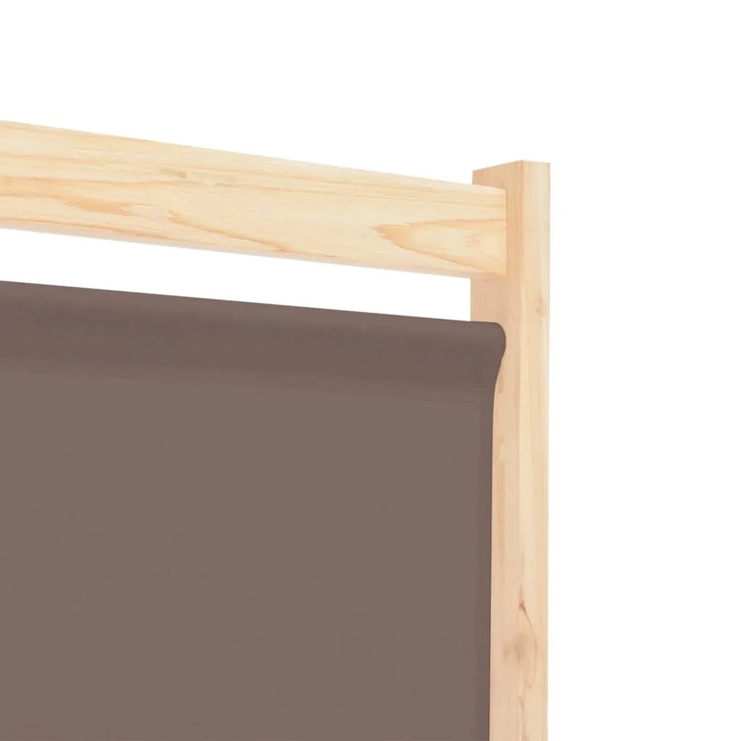 Detailansicht: Brauner VidaXL Raumteiler, 5-teilig, mit Holzrahmen und Stoffbespannung.