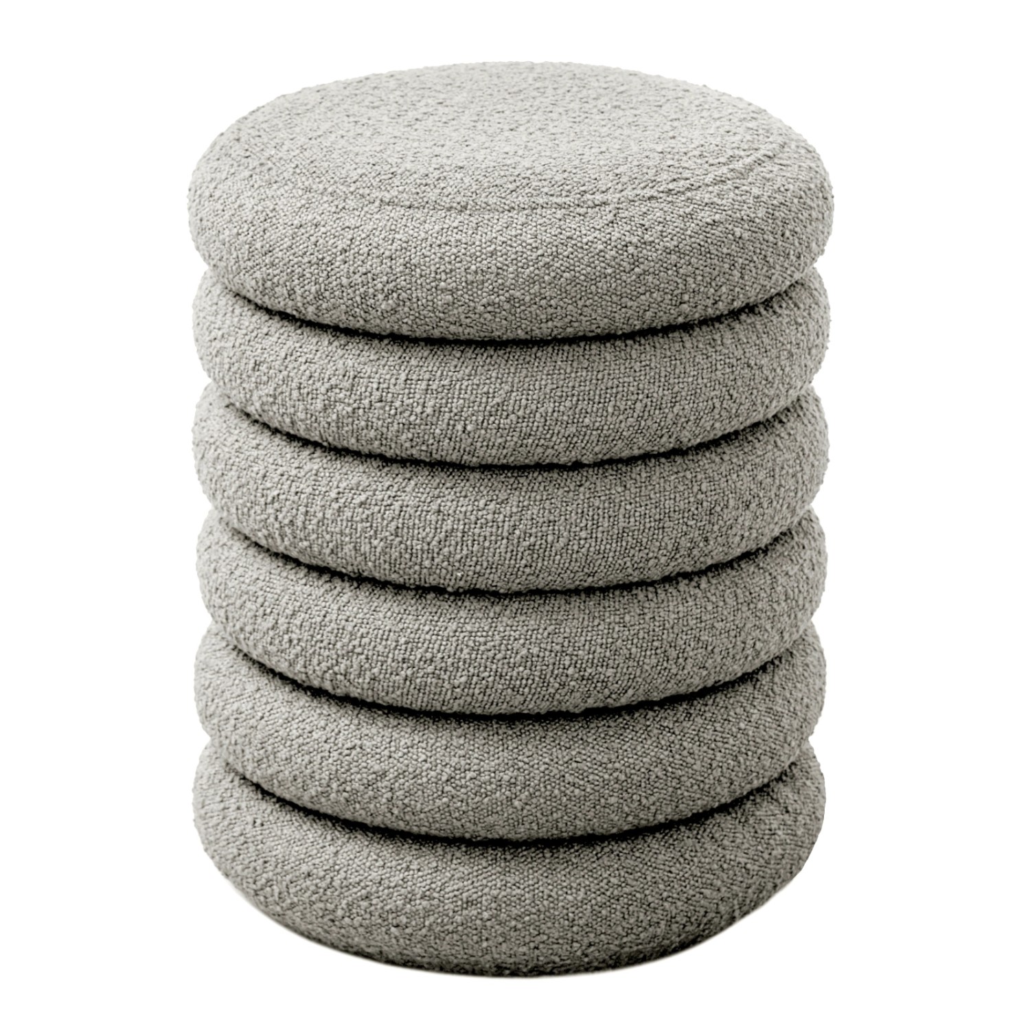 Svita Blossom XS Hocker Mit Stauraum Sitzhocker Ottomane Boucle-Polster Hellgrau