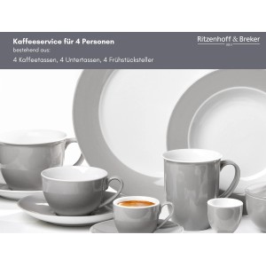 Ritzenhoff & Breker Doppio Kaffeeservice, 12-teilig, gelbes Geschirr für 4 Personen.