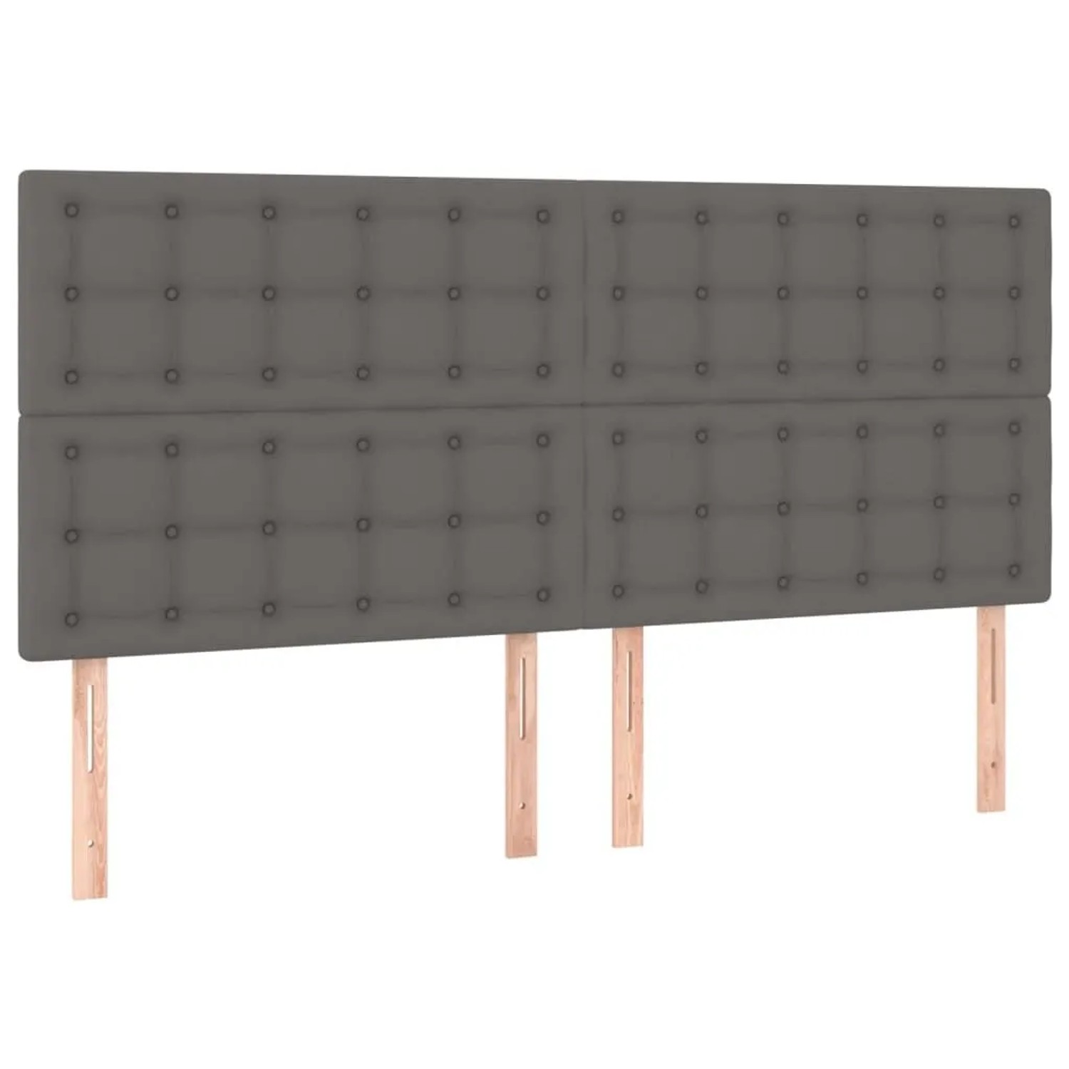 vidaXL Kopfteil Grau 160x5x118/128 cm Kunstleder 3116432