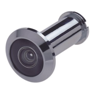 Basi Türspion TS 680, Messing verchromt, für Wohnungstüren, großes Sichtfeld.