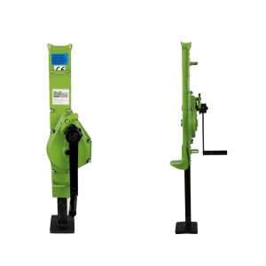 TRUTZHOLM Stockwinde, 1500 kg, grüne Hebewinde mit Kurbel und großer Grundplatte.