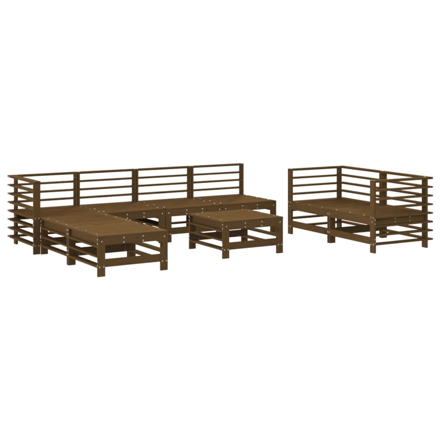 vidaXL 9-tlg Garten-Lounge-Set Honigbraun Massivholz Kiefer Modell 35 günstig online kaufen