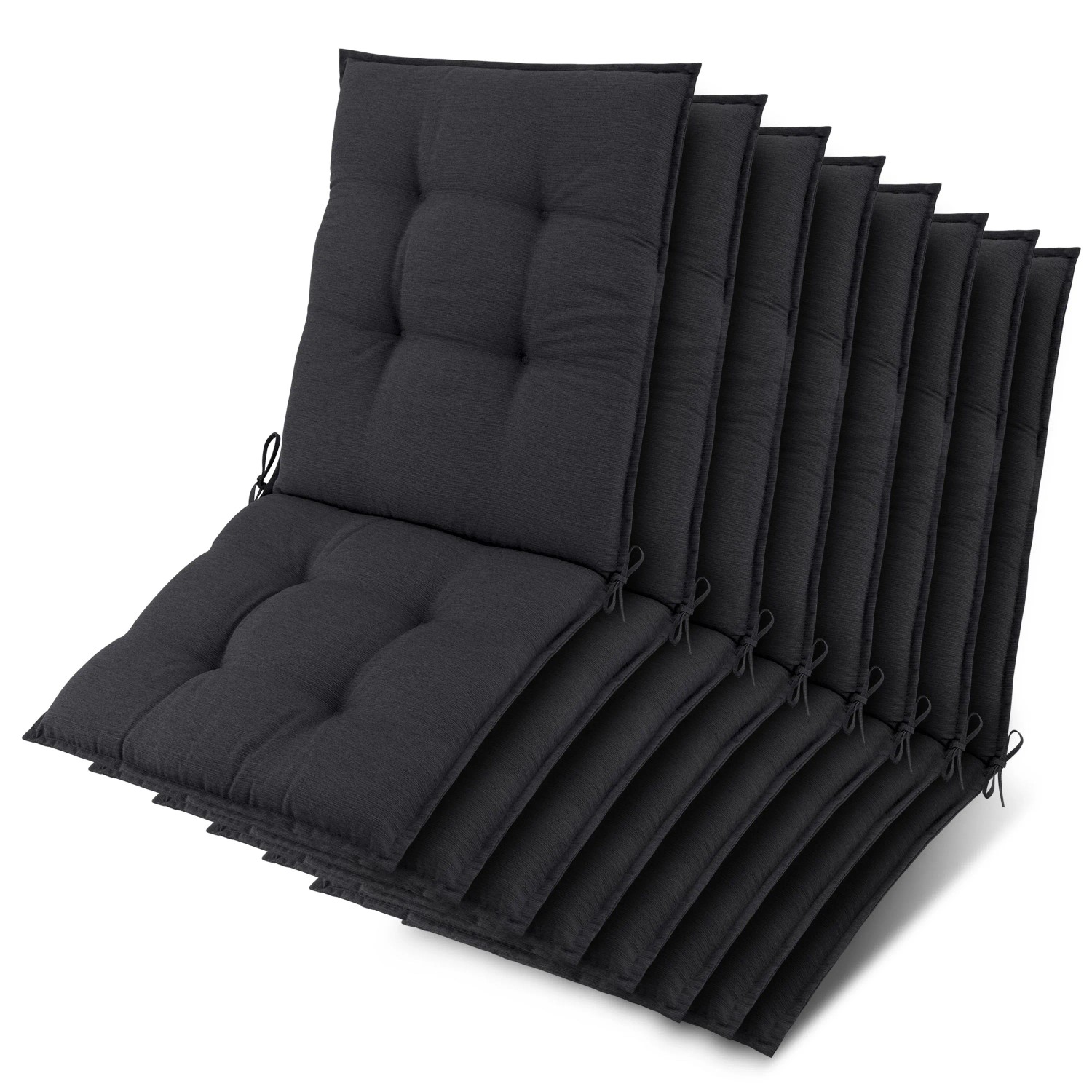 Beautissu 8x Niederlehner Sun-NL Auflage 105x50x8cm Anthrazit
