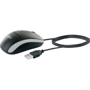 Schwaiger optische Maus, schwarz/grau, mit USB-Kabel für Computer & Notebook.