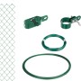 Maschendrahtzaun Set Grün zum Einbetonieren, 1,25x15m, mit Zaunpfosten, Draht und Zubehör.