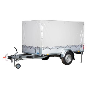 Stema Anhänger Basic STL 1300-25-13.1 mit Hochplane, Stützrad und Diebstahlsicherung.