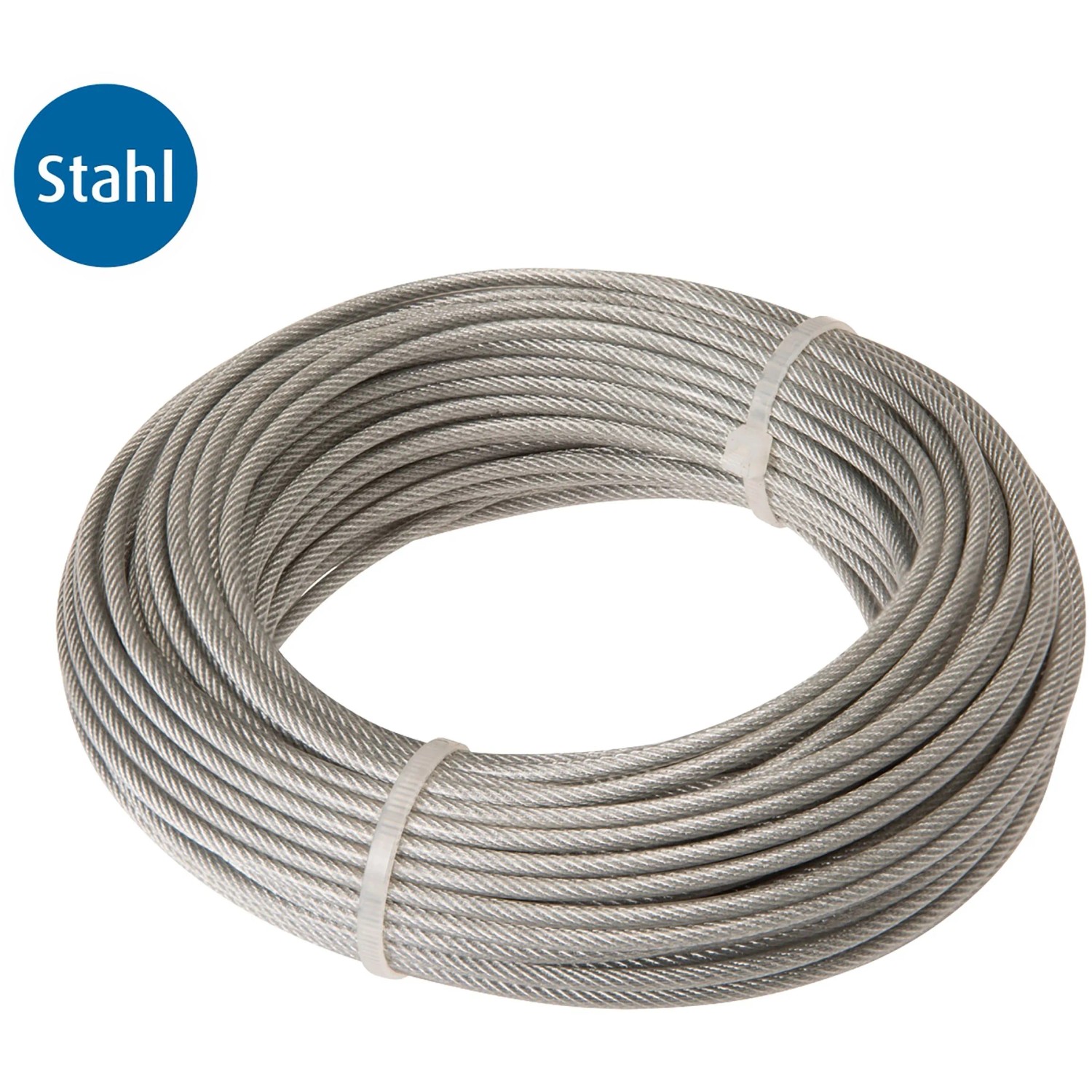 Conacord Stahldrahtseil Verzinkt PVC-Ummantelt Ø 2/3 mm x 30 m