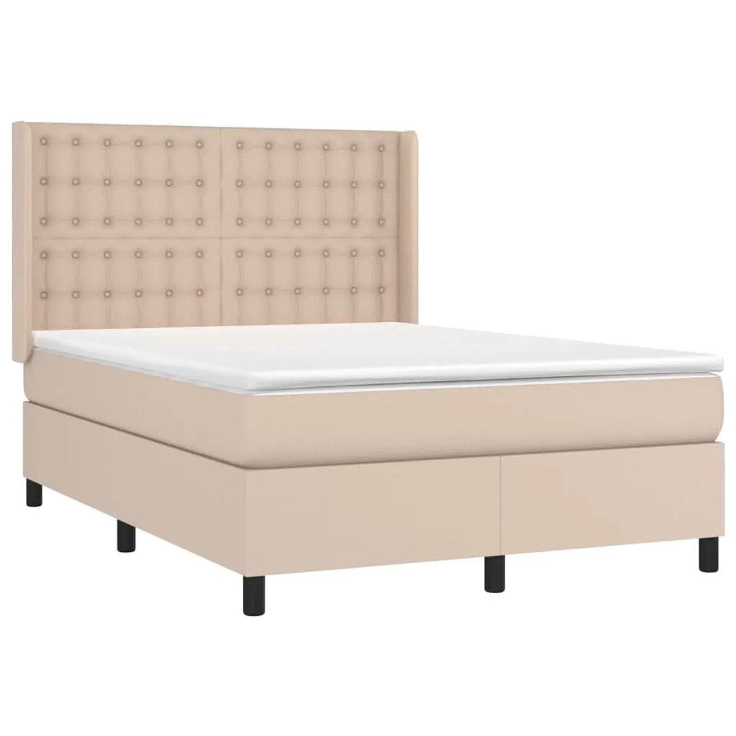 vidaXL Boxspringbett mit Matratze & LED Cappuccino-Braun 140x190cm 3139384 günstig online kaufen