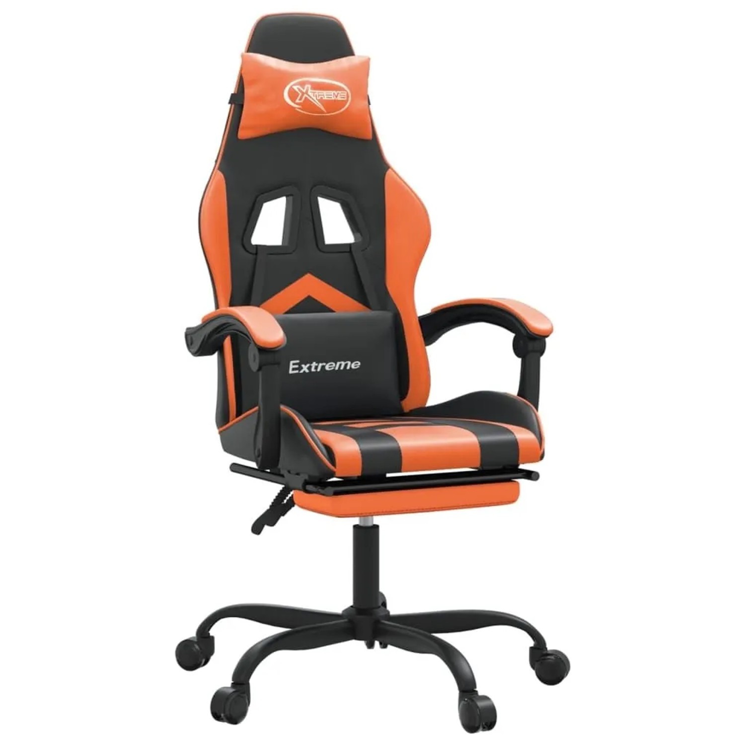 vidaXL Gaming-Stuhl mit Fußstütze Schwarz und Orange Kunstleder 3143908 günstig online kaufen