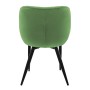 ML-Design Esszimmerstuhl 2er Set Salbei, Polsterstuhl mit schwarzem Metallgestell.