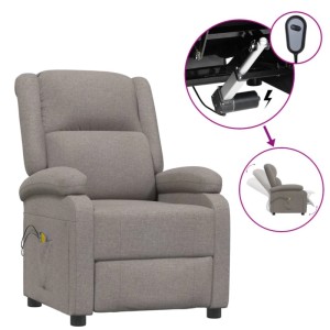 vidaXL Massagesessel Elektrisch Taupe Stoff 3098366