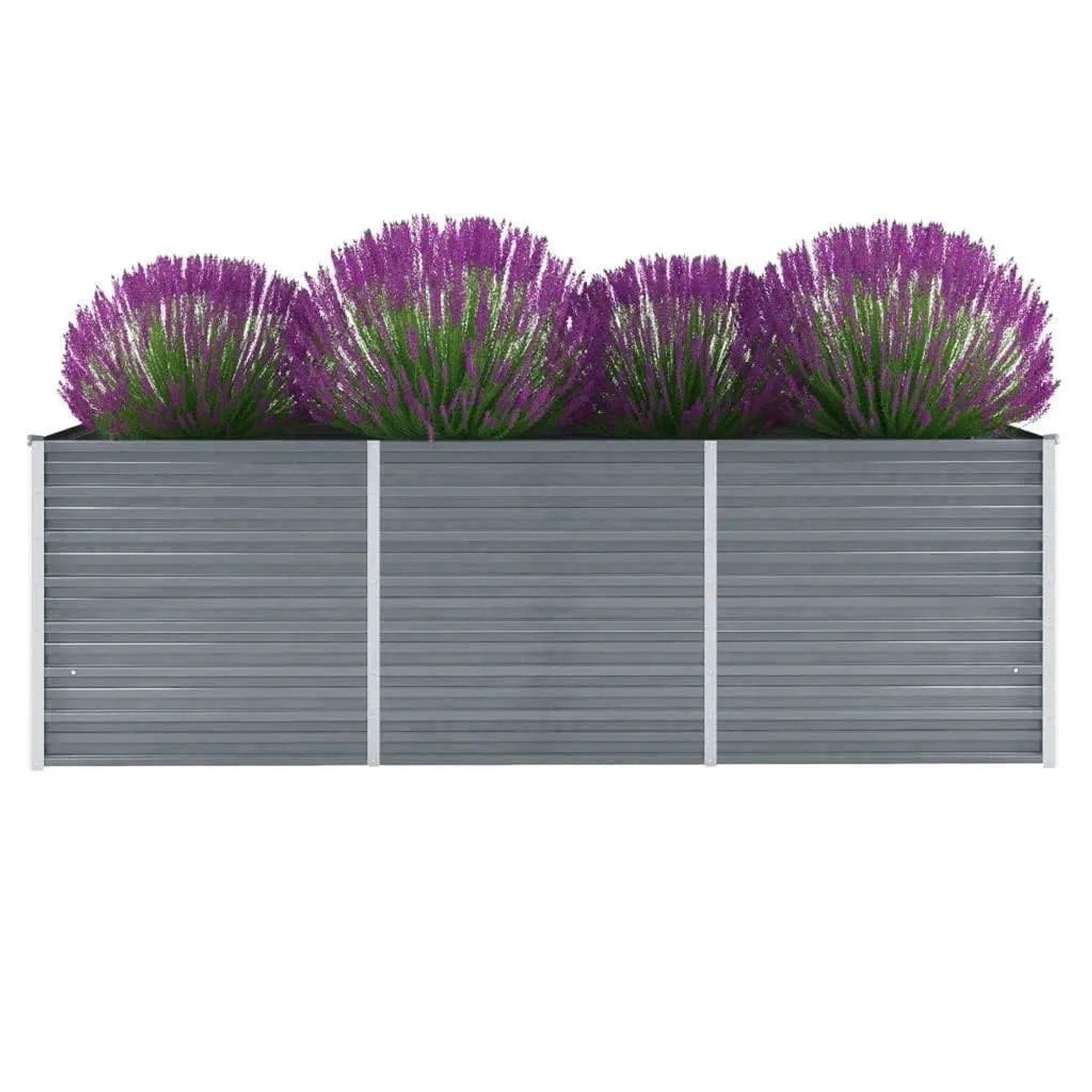 DELUKE Hochbeet Für Garten OSKAR Grau 240x80x77cm Verzinkter Stahl Hochbeet Metall Gartenbeet Kräuterbeet Blumenbeet Beet Hoch