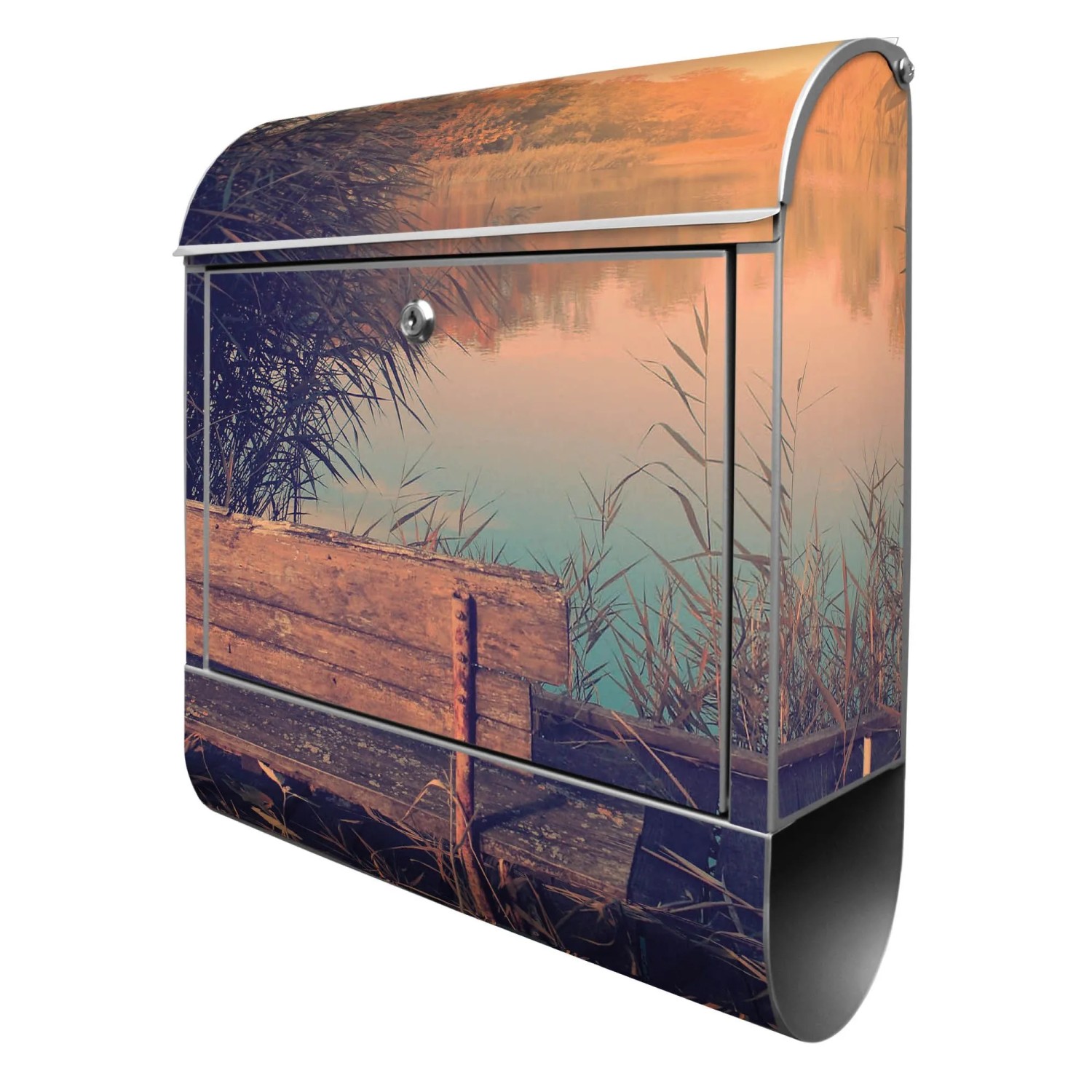 Banjado Design Briefkasten Silber Pulverbeschichtet 39x47x14cm 2 Schlüssel günstig online kaufen