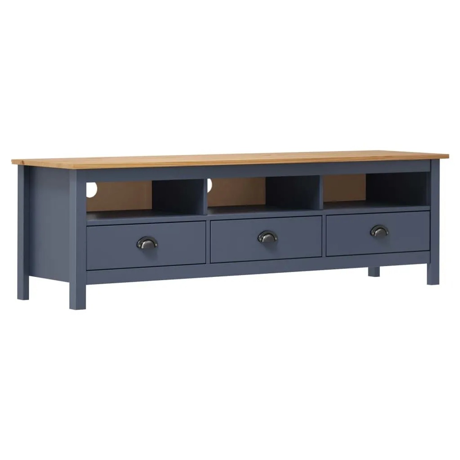 vidaXL TV-Schrank Hill Grau 158x40x47 cm Massivholz Kiefer 288929
