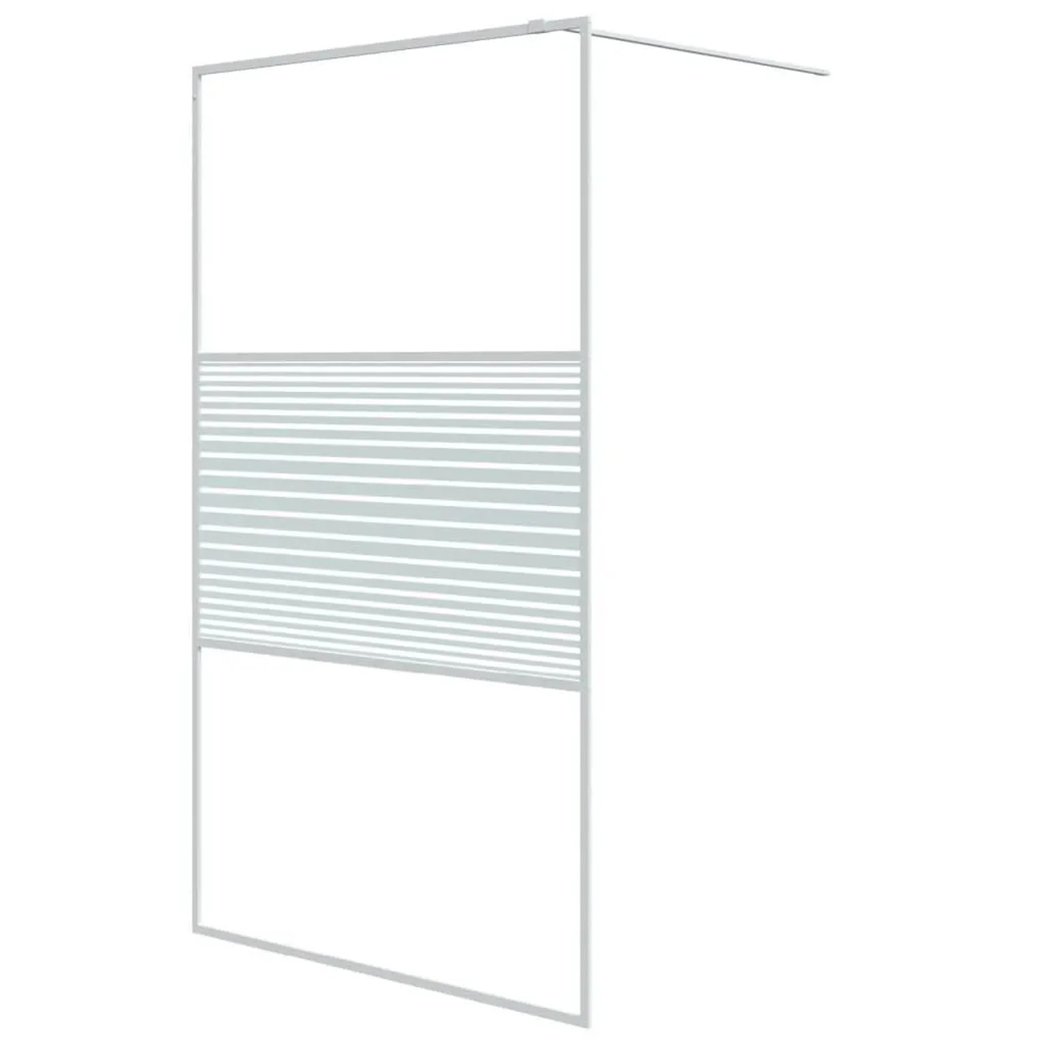 vidaXL Duschwand für Begehbare Dusche Weiß 115x195 cm ESG-Klarglas 152153