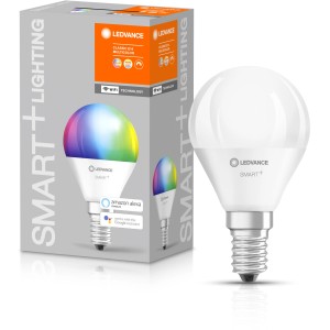 Ledvance Smart+ WiFi LED Lampe, Tropfenform, E14, RGBW Farbwechsel. Smarte LED Leuchte für den Innenbereich.