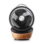 Clean Air Optima Ventilator CA-403 Smart mit Holzdesign und schwarzem Rotor.