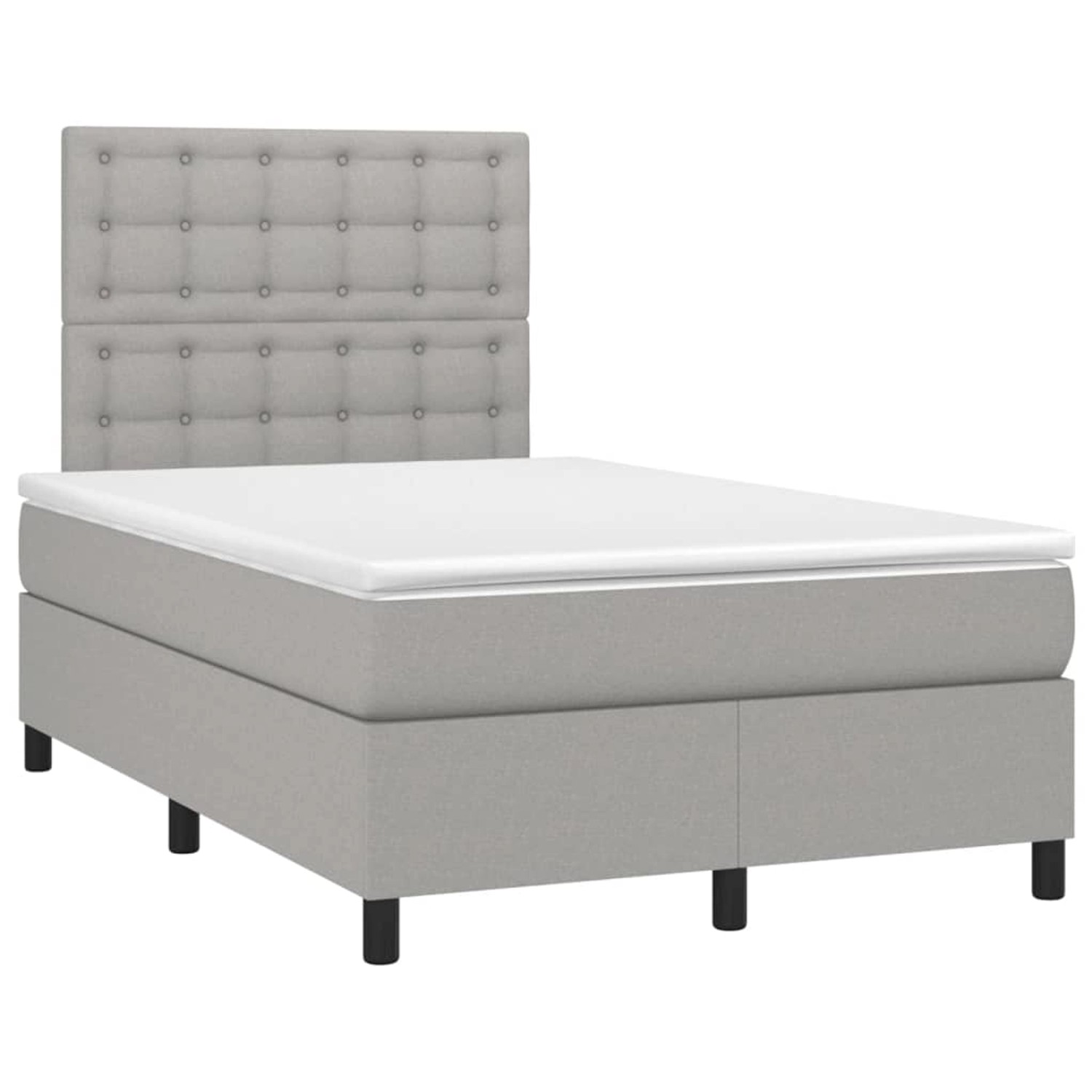 vidaXL Boxspringbett mit Matratze & LED Hellgrau 120x200 cm Stoff 3135181 günstig online kaufen