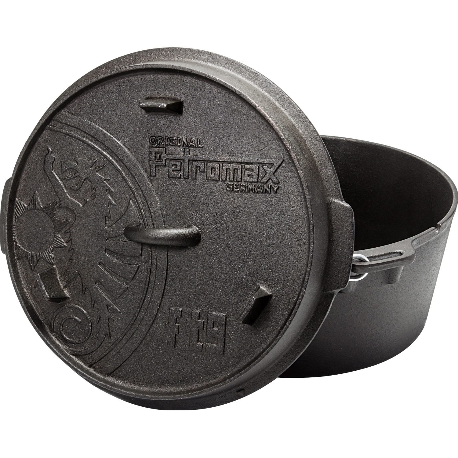 Petromax Feuertopf FT9-T Dutch Oven mit Planem Boden Gusseisen 7,5 l