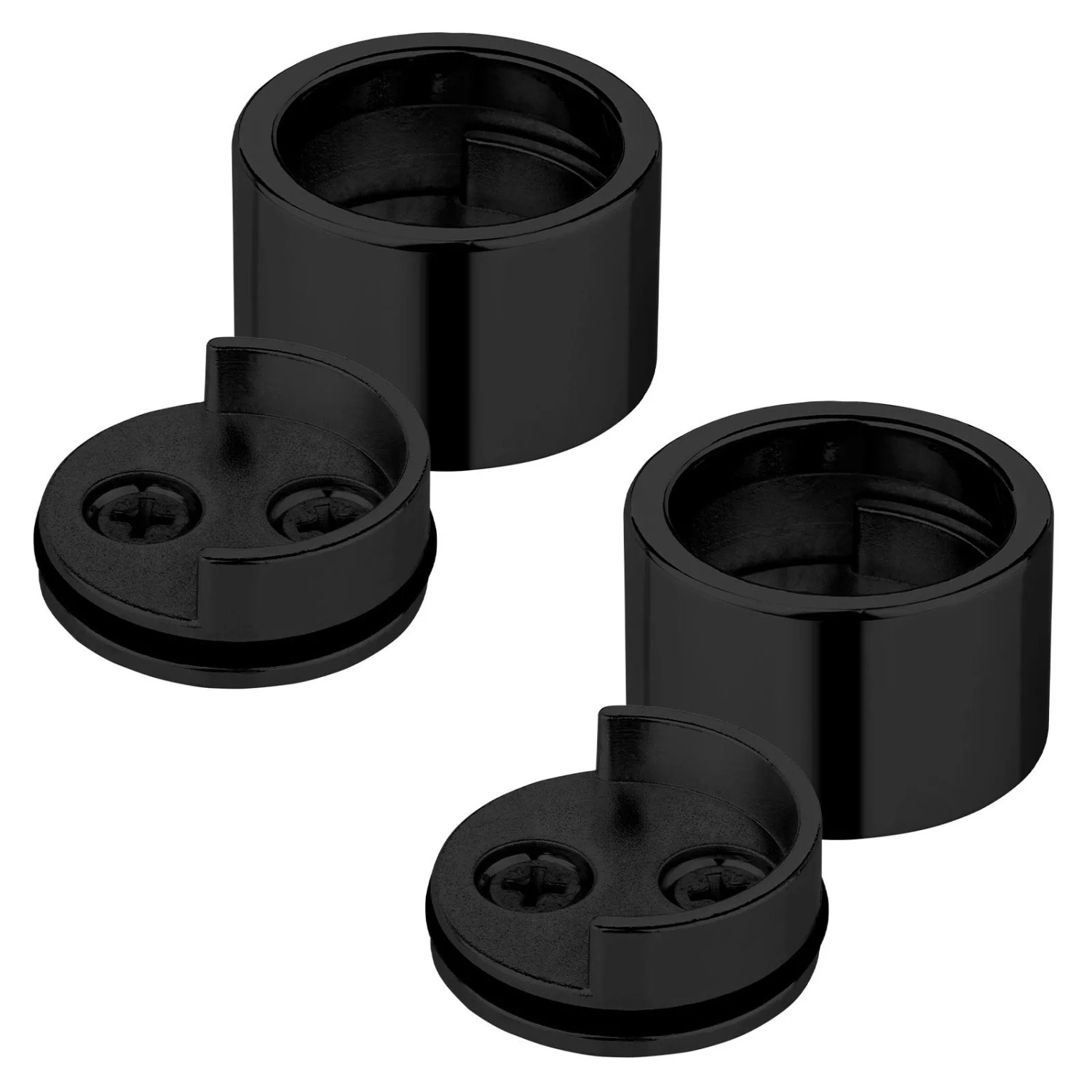 SOTECH 1 Paar Schrankstangenlager Zylindrisch Durchmesser 25 mm Schwarz